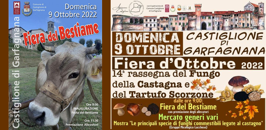 Fiera di Ottobre 2022 e Fiera del Bestiame a Castiglione di Garfagnana